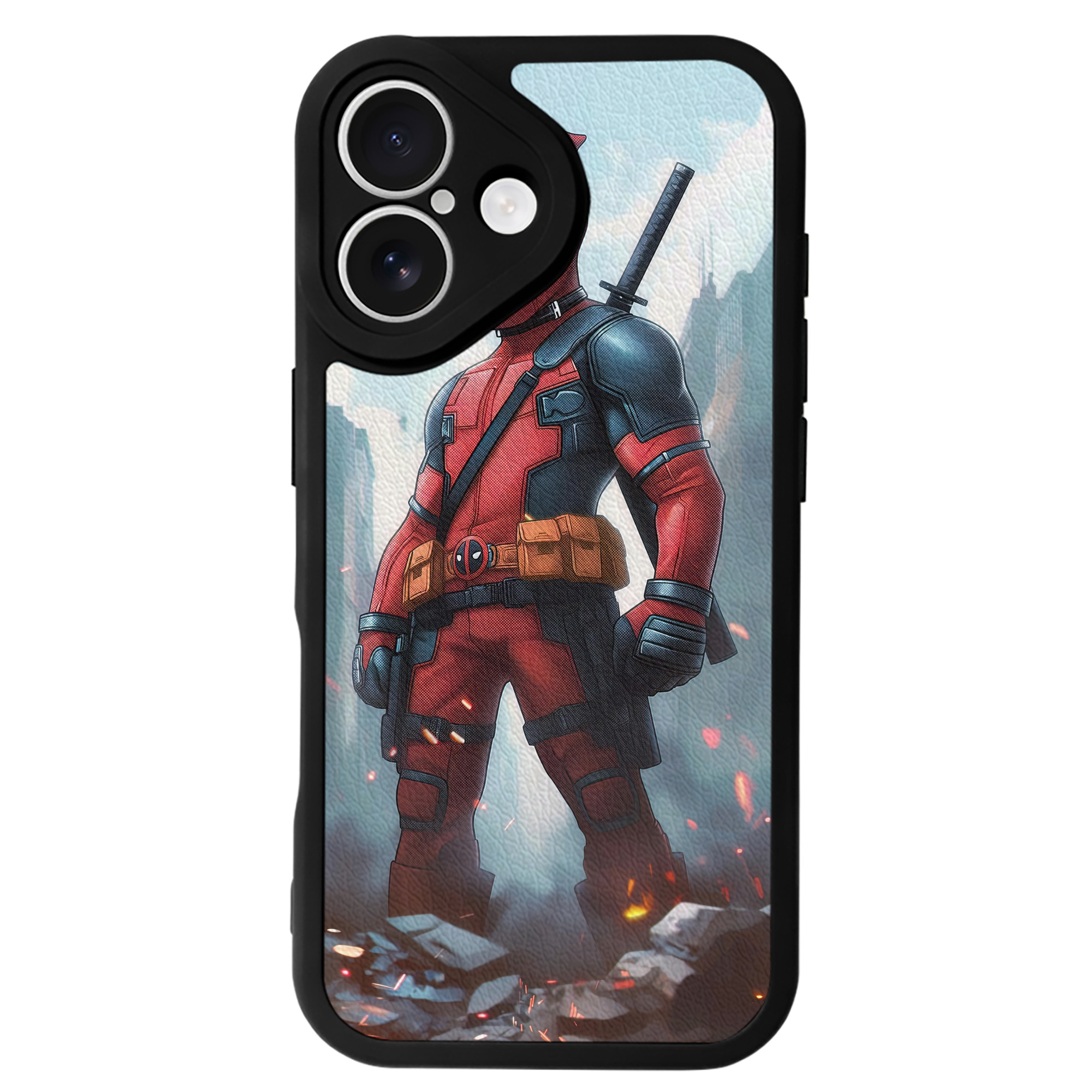 （画像用） Deadpool デッドプール 【iPhone 16シリーズ対応】シリコンスマホケース（レザー調） 材質：シリコン